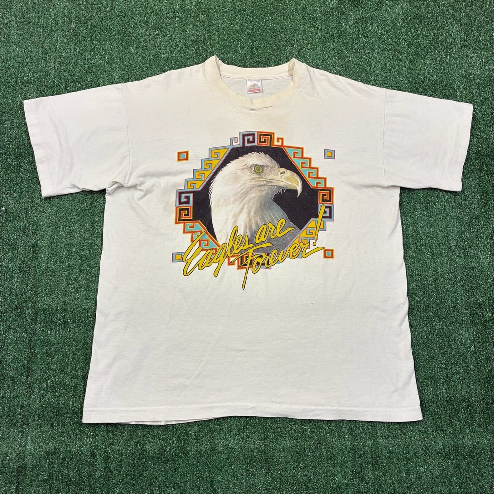 Vintage 90s Eagles are Forever Nature Wildlife Graphic T-shirt‎